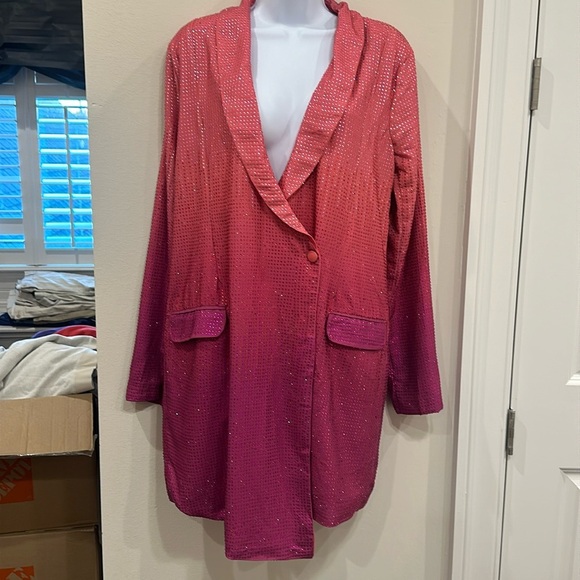 NWT X by NBD Revolve Baddie Tux Dress in Fuchsia- size XL - Picture 2 of 7